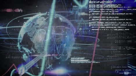 Animation of data processing over globe
