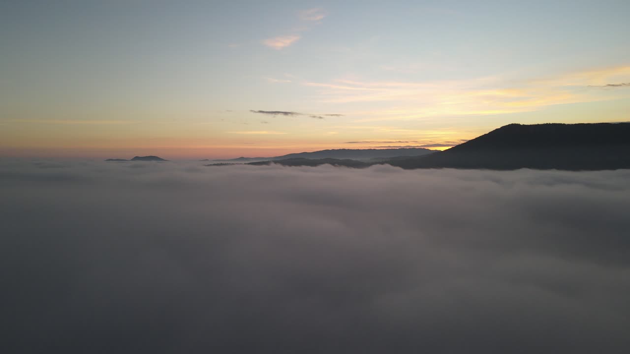 Aerial Foggy Sky