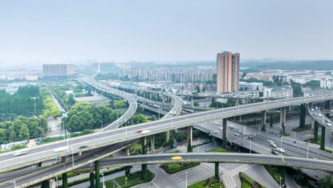 time lapse of grade separation bridge.nanjing,china.