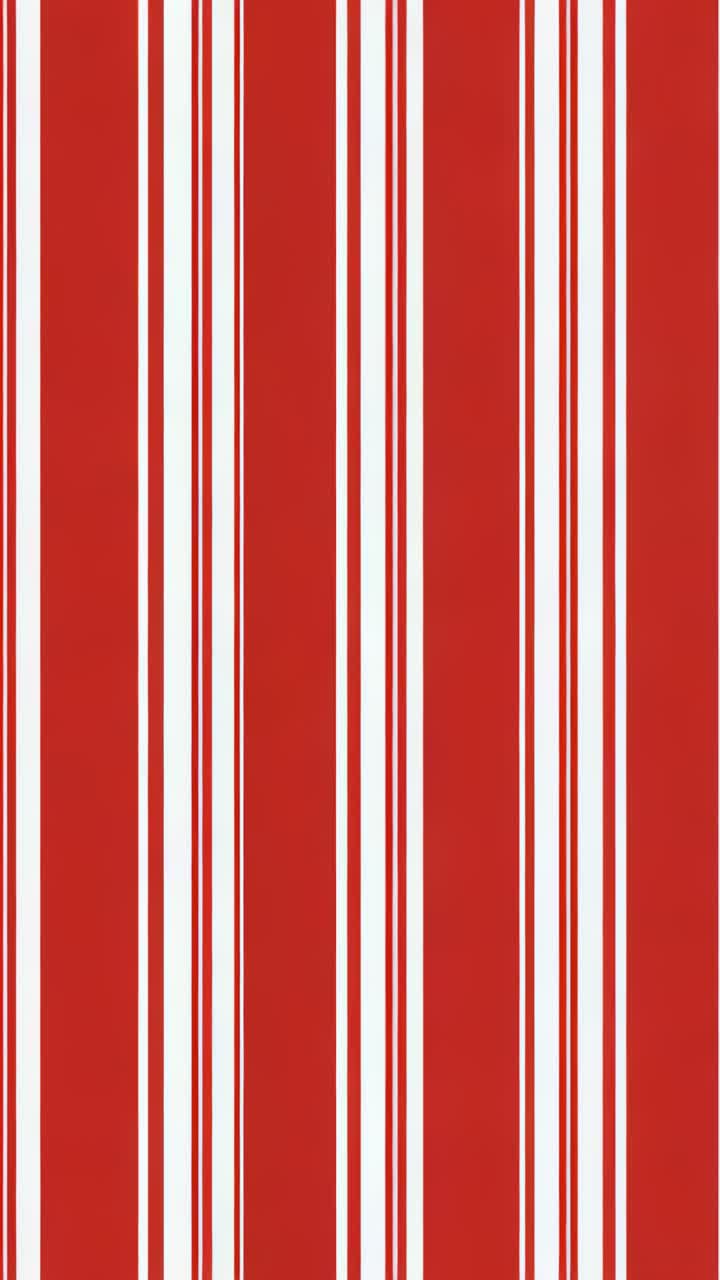 Video verticale: strisce rosse e bianche che si spostano, riprese da vicino dopo lo spostamento, creando un motivo in movimento