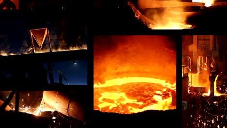 working in a foundry, steel mill