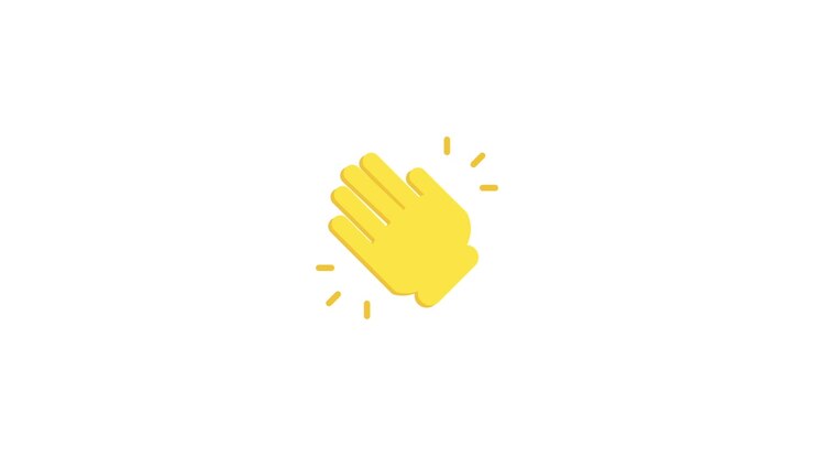 Emoji animate di mani che applaudono per applauso e celebrazione