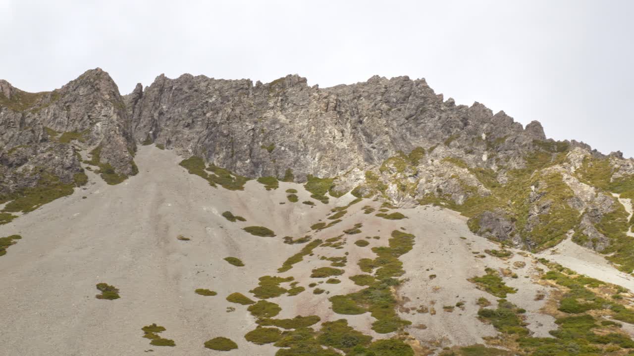 Rugged Mountains In Red Tarns Track, Aoraki, Southern Alps, New Zealand - Panning Shot
