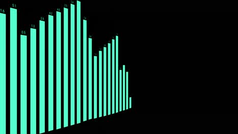 animación de los datos de procesamiento de gráficos azules sobre un fondo negro