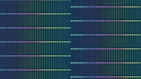 wzór neonowych kropek w kolorze tęczy na niebieskim gradiencie