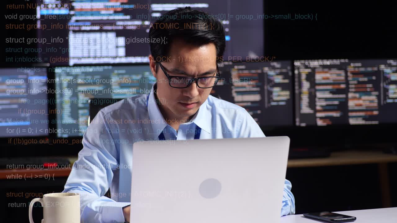 programador centrado en el trabajo de código