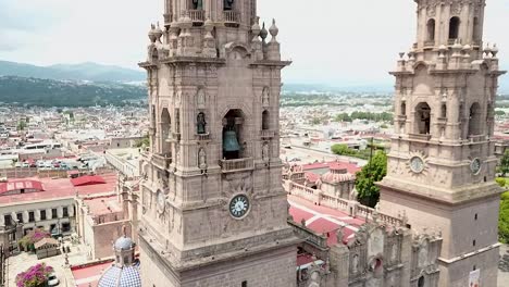 Bell-towers-of-the-Cathedral-of-Morelia-during-the-ringing-of-the-bells