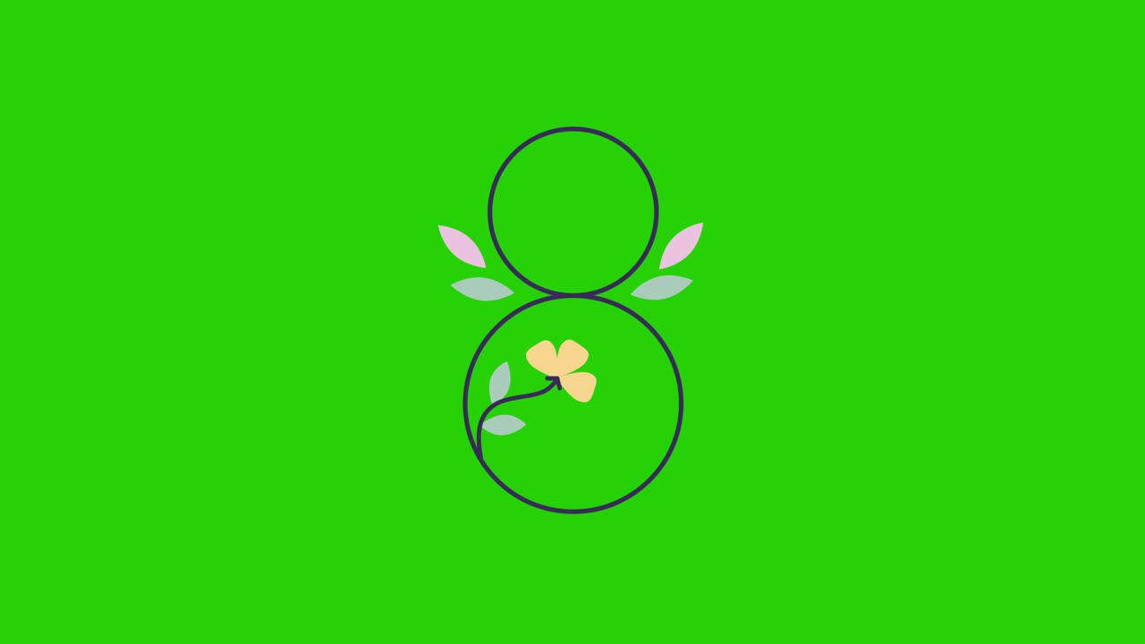 녹색 배경에 8 월 8 일의 4k 비디오.