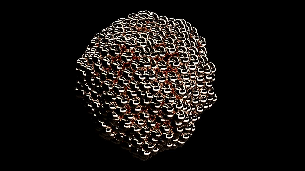 intro abstracto esfera de bola de oro objeto capaz de hacer un bucle 4k