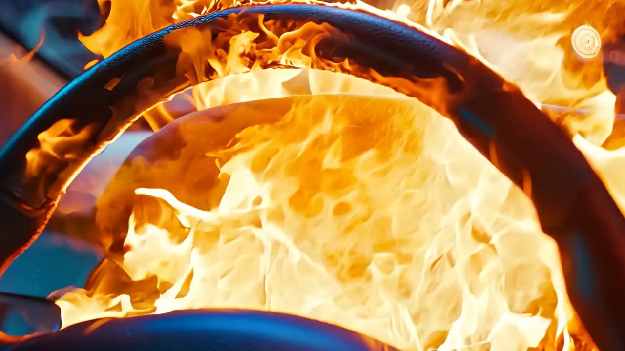 대시보드 에 불 을 붙인 스티어링  을 가진 자동차