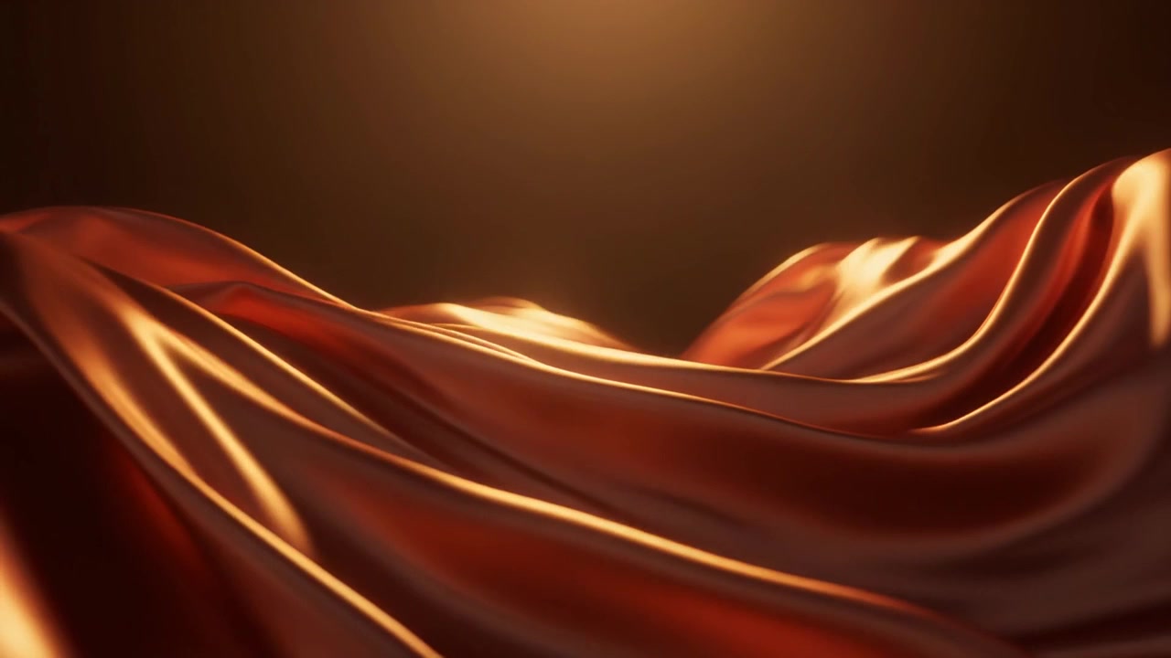 Abstract Flowing Golden Silk Fabric Background