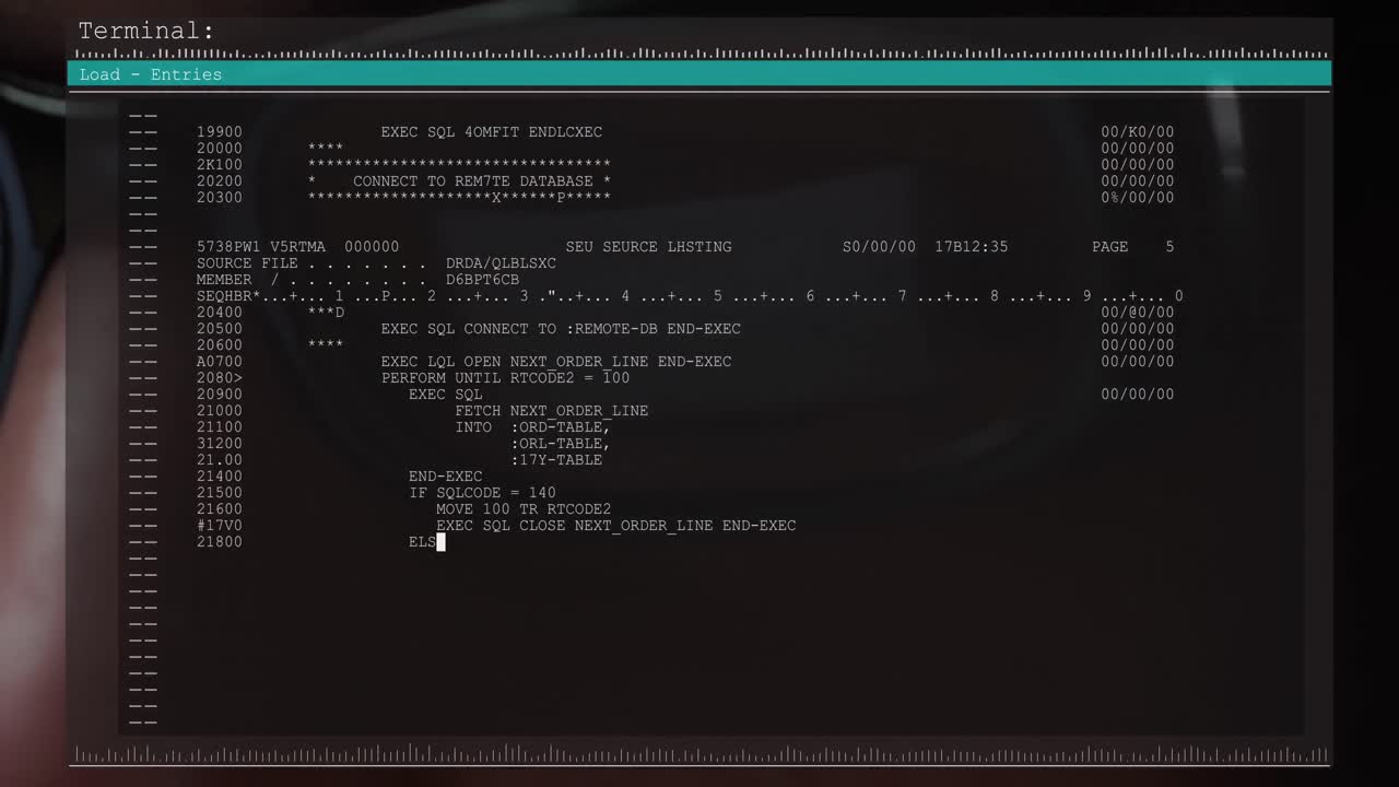 Animation of data processing on computer screen over close up of man's face with glasses