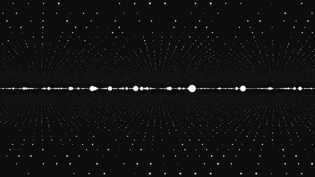 абстрактный фон с анимацией медленно движущихся частиц. анимация бесперебойной петли. точка потока частиц скручивается и движется для футуристики и тектонологии абстрактный фоновый фон. движущиеся и мерцающие частицы