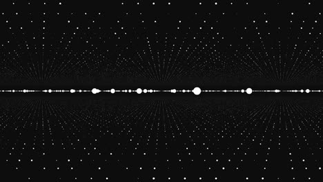 fondo abstracto con animación de partículas en movimiento lento. animación de bucle sin costuras. giro de flujo de partículas de puntos y movimiento para futurística y tectología fondo abstracto. partículas en movimiento y parpadeantes
