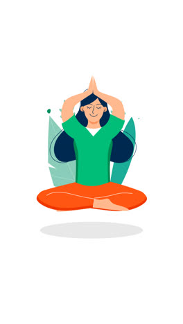 An-animation-of-a-Organic-flat-people-meditating-illustration