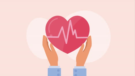 heart cardio with heartbeat animation