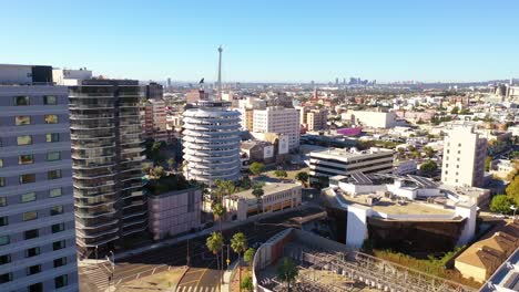 Aerial-Of-The-Capitol-Records-Building-A-Hollywood-Los-Angeles-Landmark-1