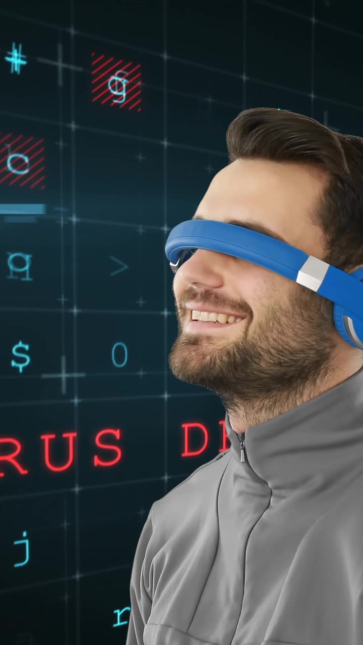 Homem usando óculos de realidade virtual 4K