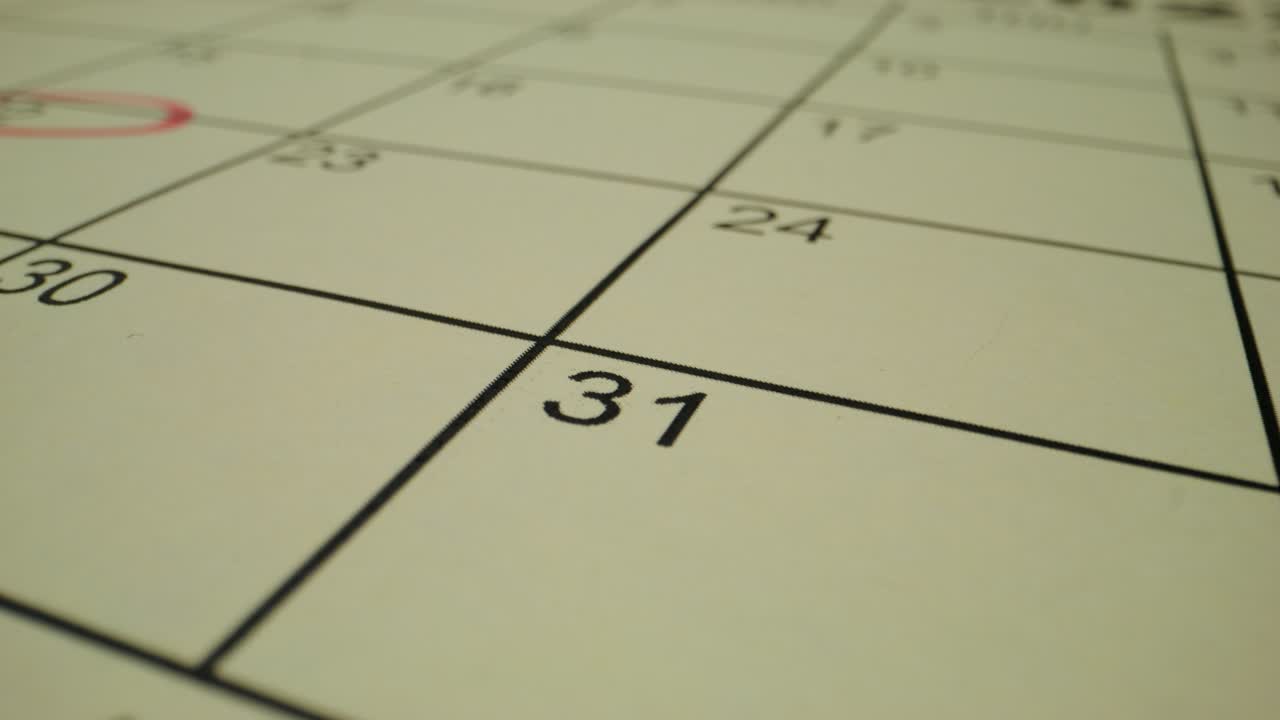 fecha marcada en el calendario