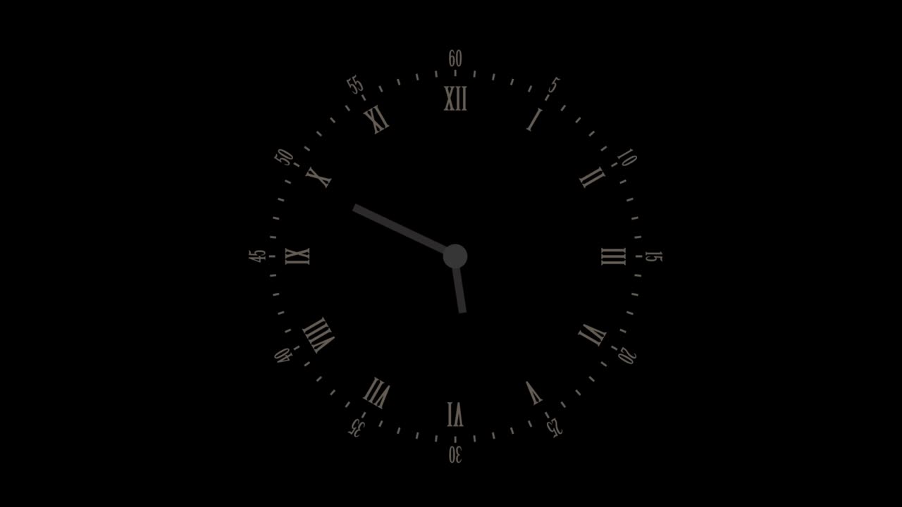 realista lapso de tiempo en fondo negro animación de reloj aislado