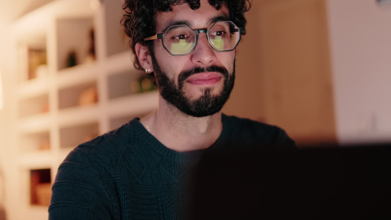 Gay Couple Working From Home on Laptop
