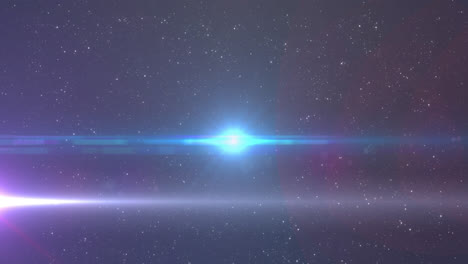 animation of glowing blue light moving over spots of light and stars in background