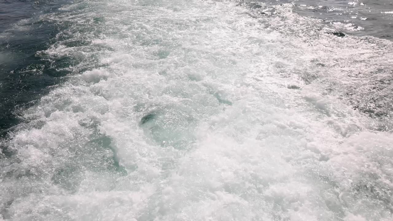Wake of a boat on the ocean