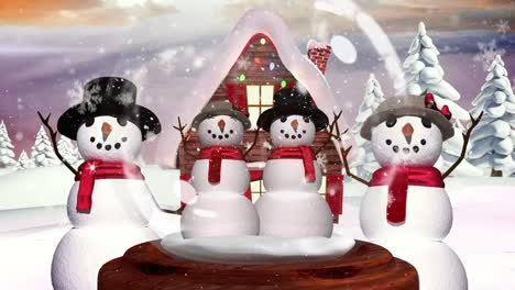 Cute-Christmas-animation-of-snowman-family-in-magical-forest-4k