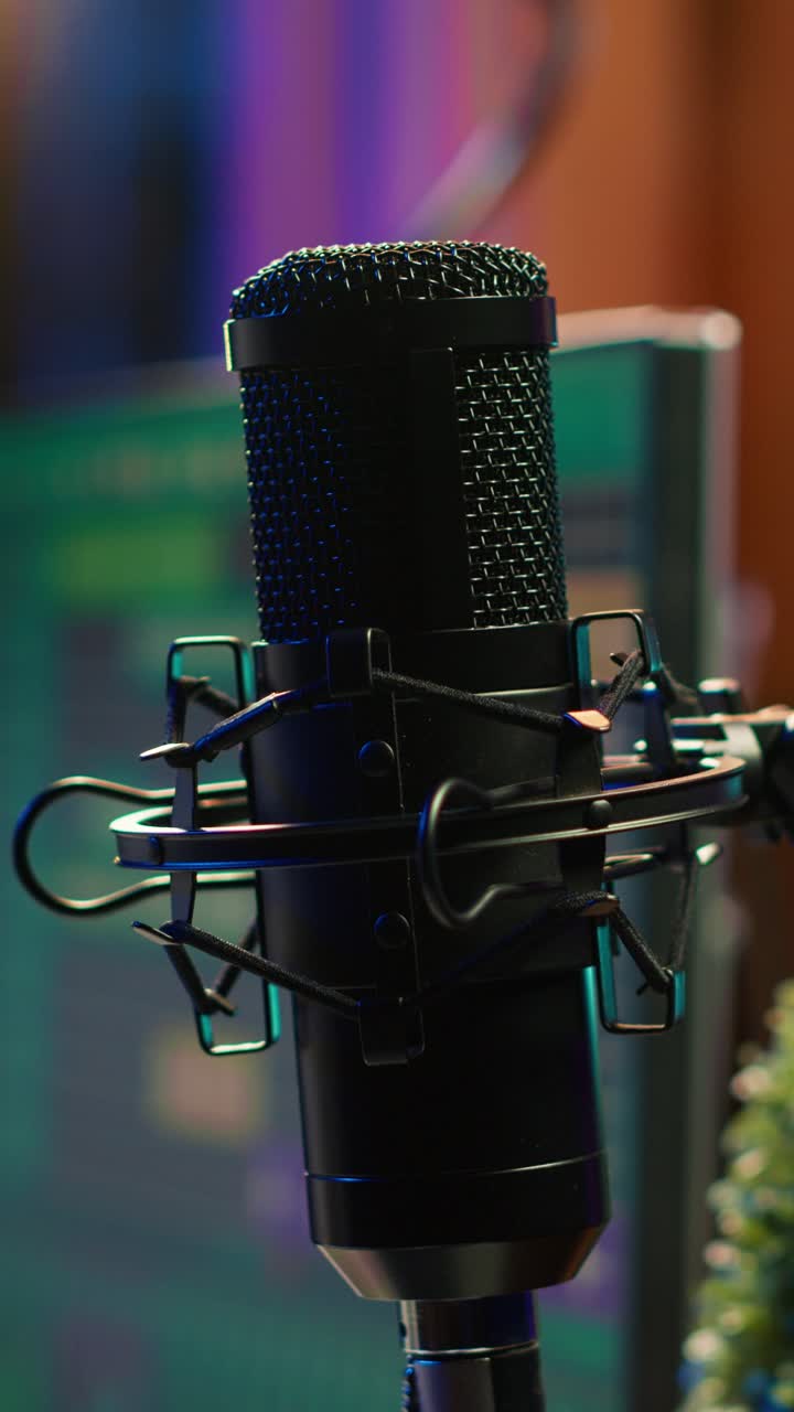 Professional Studio Microphone with Colorful Background Lighting