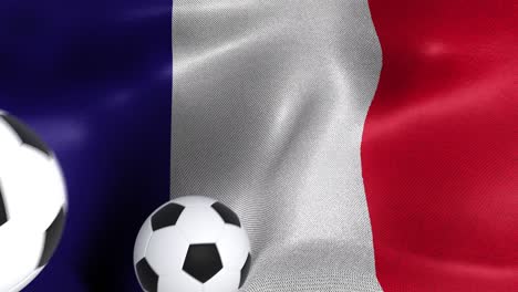 flag of france with soccer balls