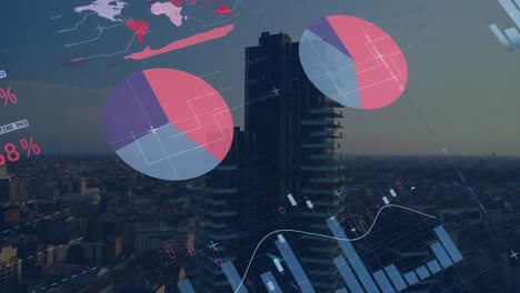 Animation-of-financial-data-processing-over-cityscape