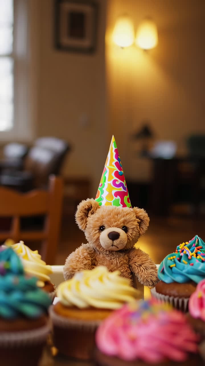 Birthday Cupcakes and Teddy Bear