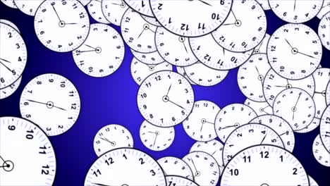 falling clocks animation, time concept, rendering, background, with alpha channel, loop