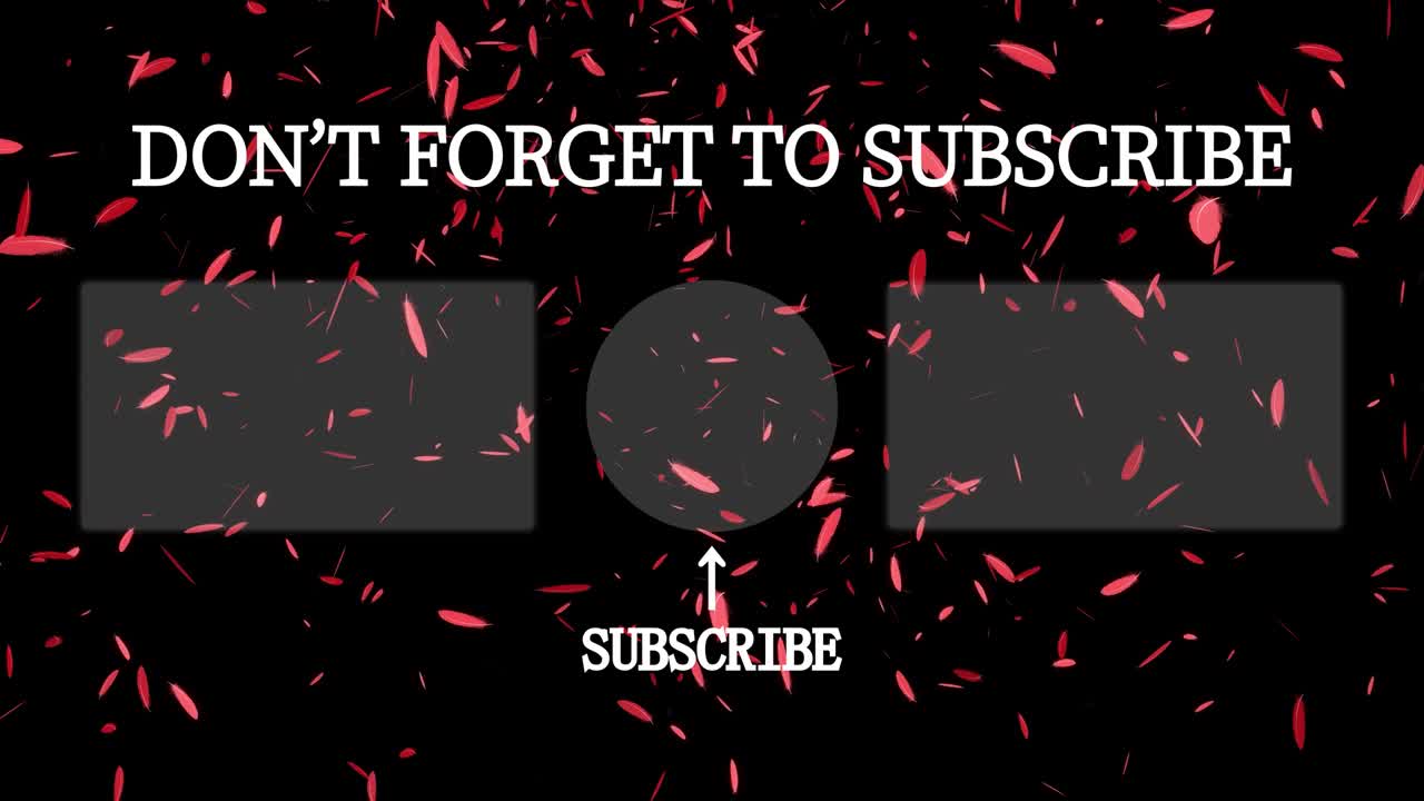 털 떨어지는 입자 끝 카드 끝 화면 모션 그래픽