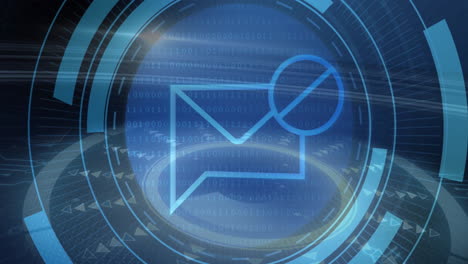 animation of scope scanning over envelope and data processing