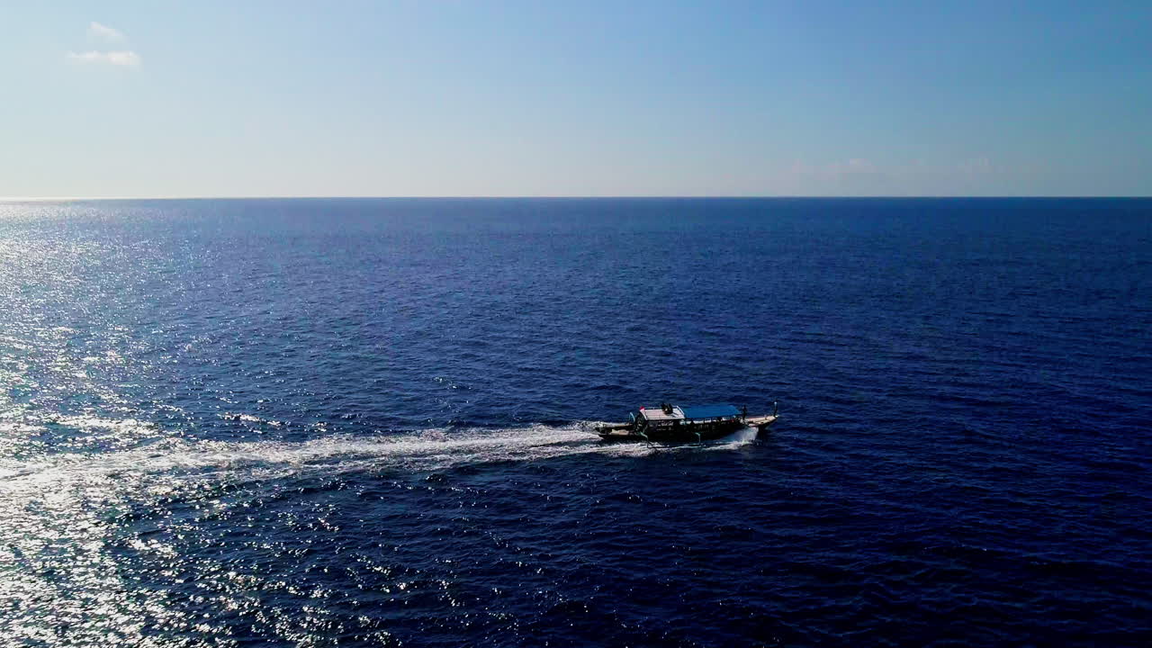 Stunning aerial footage of the Gili Islands, Indonesia. Crystal-clear waters, white sand beaches, coral reefs, and boats in paradise. Ideal for travel, nature, and tropical themes
