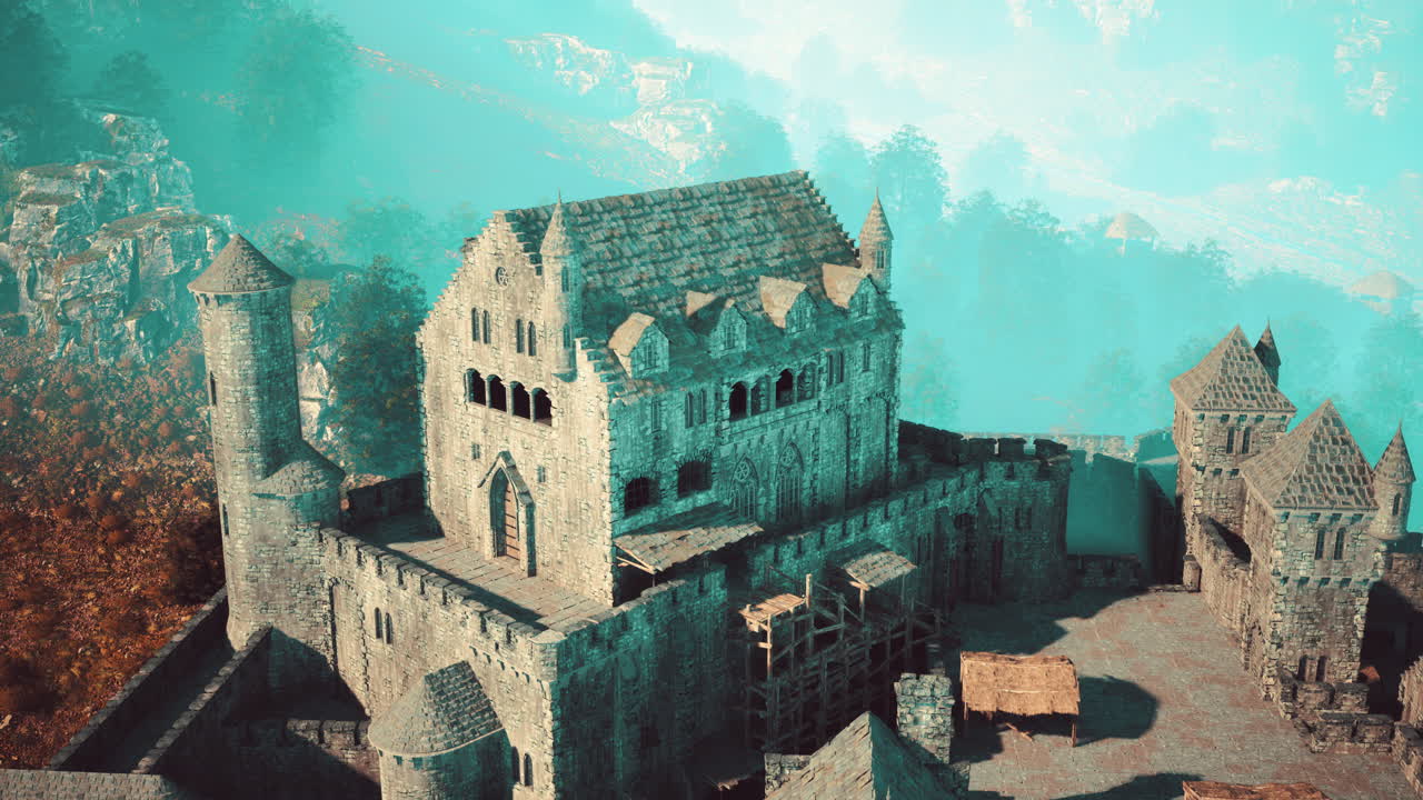 산에 있는 돌로 만든 성