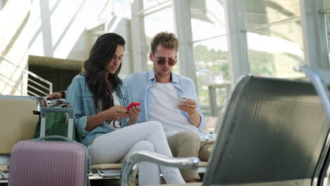 couple waiting at the airport