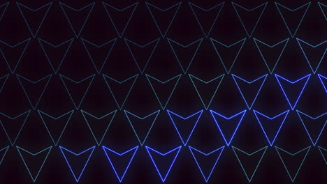 blue triangular pattern floating on black background