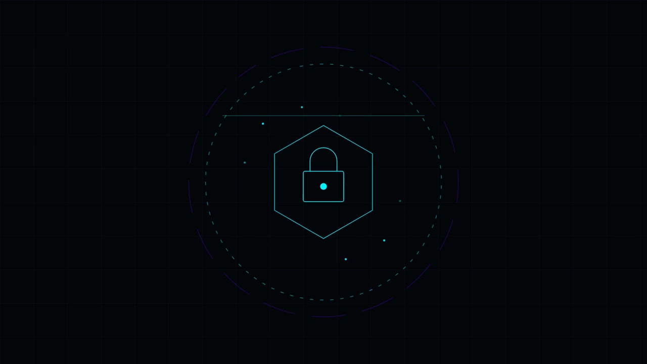 Digital Security Icon with Animated Scanning Line