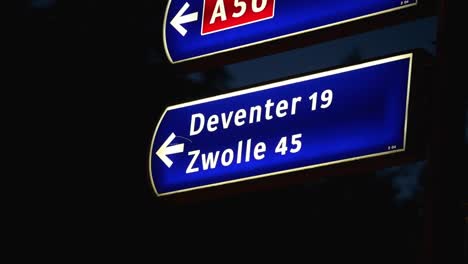road sign to another city.