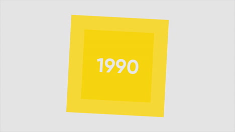 yellow square with the year 1990