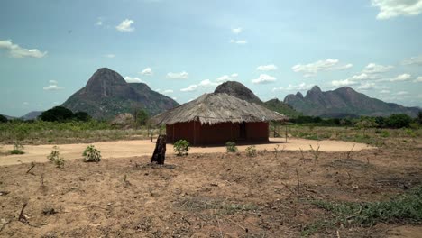 remote mud hut in northern mozambique