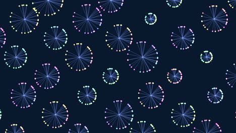 Cosmic symphony vibrant blue and purple circles dance in celestial harmony