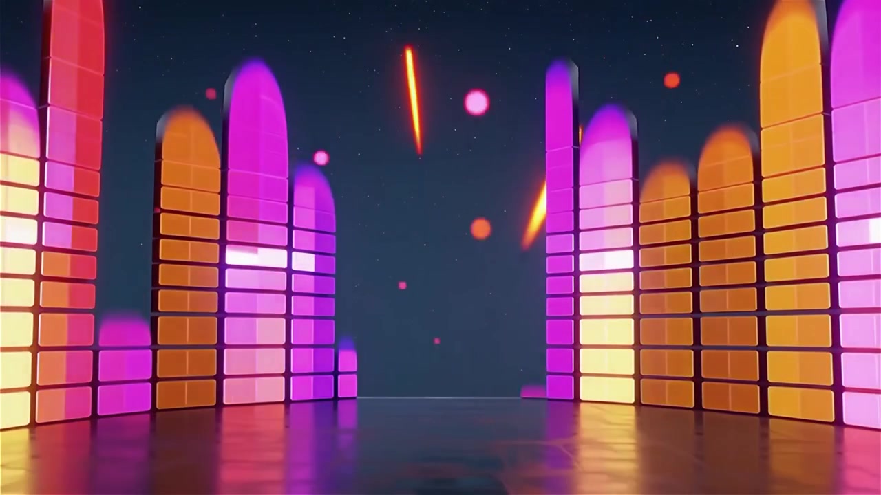 Futuristic Rainbow Neon Music Equalizer Visualizer Background