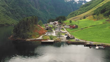 aerial view of the dyrdal gard camping in bakka, norway