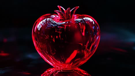 glowing red crystal apple