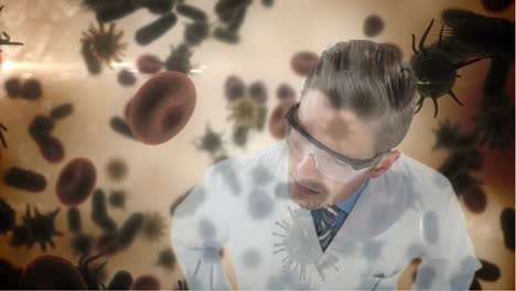 científico examinando las células de la infección bacteriana 4k