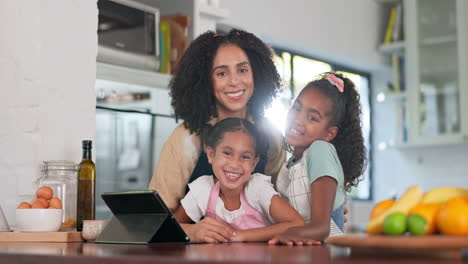 Kitchen,-cooking-and-mother-portrait-with-kids