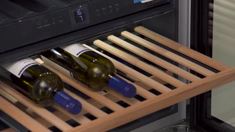 wine cooler with wooden shelves